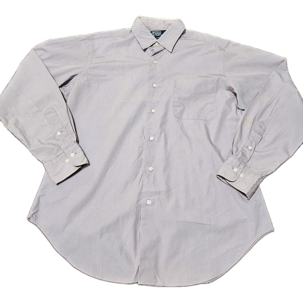 Polo Ralph Lauren Warwick Mens Button Down Shirt Lavender Cotton 15.5 34/35